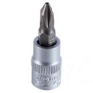 Головка с битой вставкой PH2, квадрат 1/4", CrV, // STELS