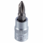 Головка с битой вставкой PH2, квадрат 1/4", CrV, // STELS