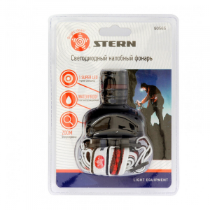 Фонарь налобный с возможностью зумирования луча, светодиодный, 1 super LED, 3хААА// Stern