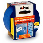Клейкая лента малярная для наружных работ 25мм*25м UNIBOB (синяя) инд. упаковка 46571