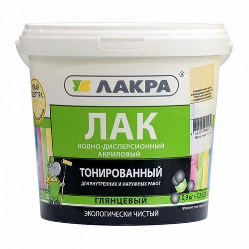 Лак в/д тонированный Лакра Орех 0,9кг Л-С