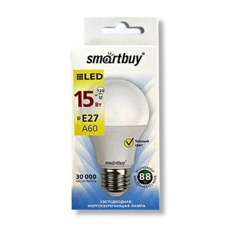 Smartbuy ЛОН A60 E27 15W(1200lm) 3000K 2K 119x60 SBL-A60-15-30K-E27