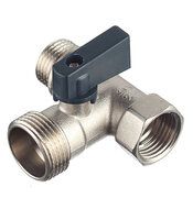 Кран 3-х проходной 1/2*1/2*3/4 г/ш/ш вентель хром AQualink