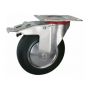 SCb 63 Колесо 160мм (130кг) поворот.черная резина с торм.платформа
