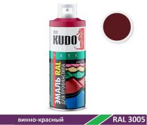 КУДО KU-03005R Эмаль аэрозольная для металлочерепицы RAL 3005 винно-красный (0,52л)