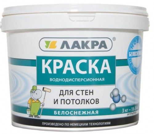 Краска в/д д/стен и потолков Лакра Белоснежный 1,3кг Л-С