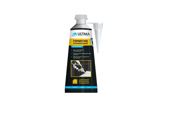 Ultima, герметик силиконовый санитарный бесцветный, 80ml (1к.-12шт.)