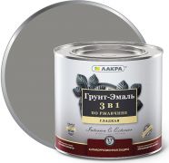 Грунт-эмаль 3 в 1 Лакра Серый 0,8кг Л-С