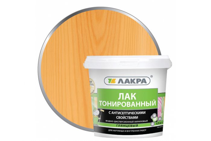 Лак в/д тонированный Лакра Орегон 0,9кг Л-С