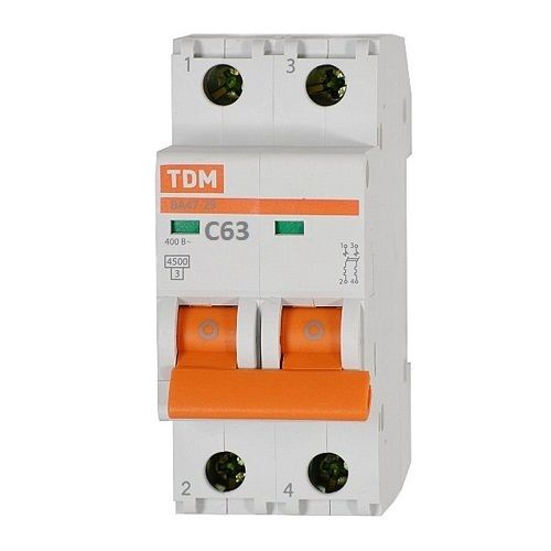 TDM автоматический выкл. ВА47-29 2P 63А 4,5кА х-ка С SQ0206-0099
